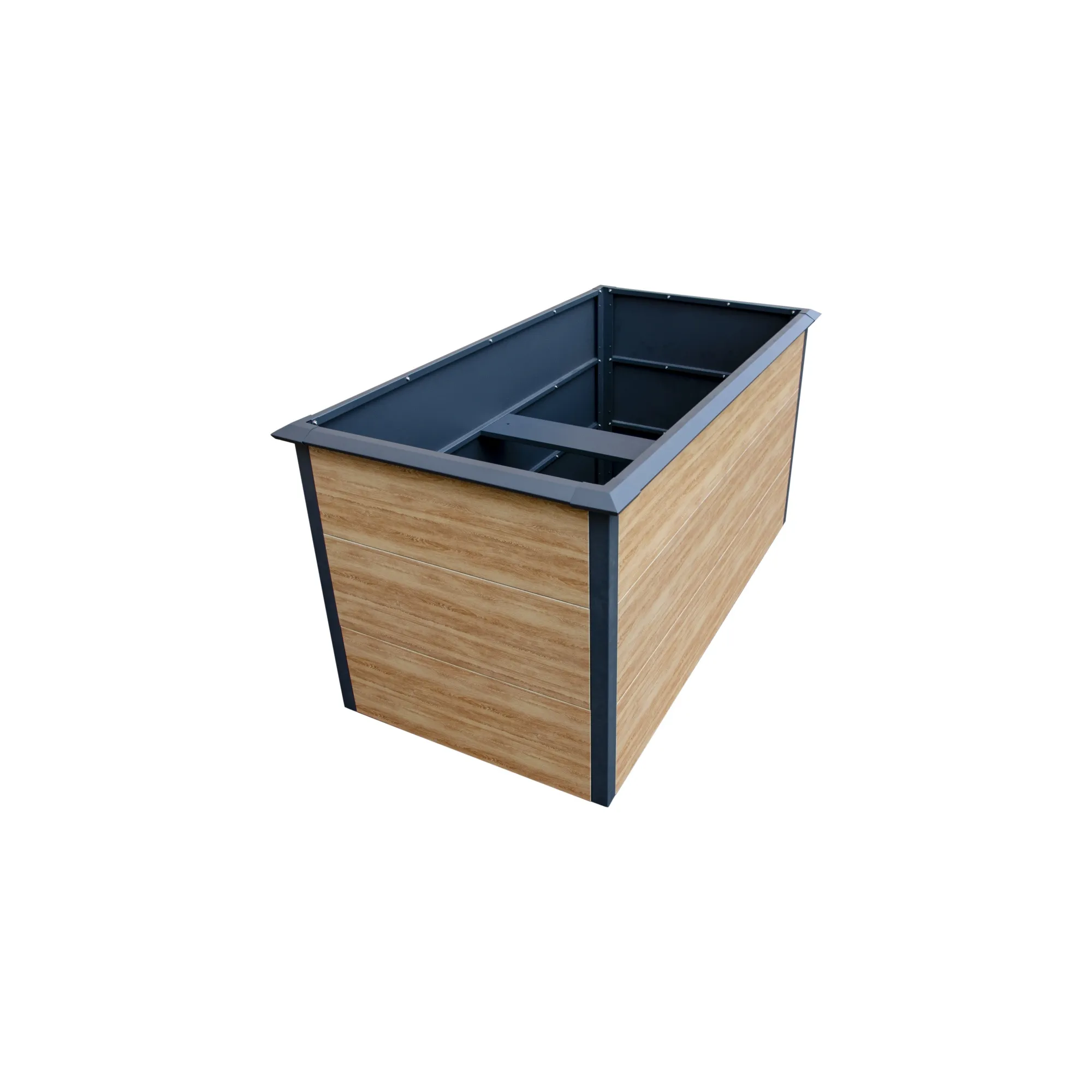 EMMI Metall-Hochbeet Holzdekor