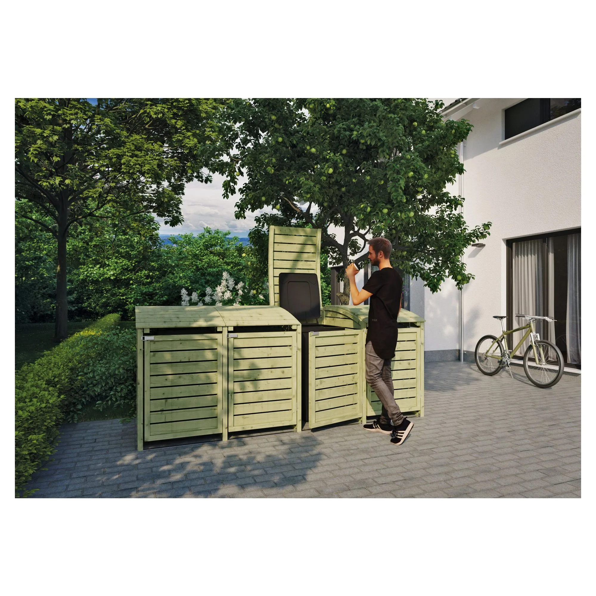 HENRI M&uuml;lltonnenabtrennung 4-fach