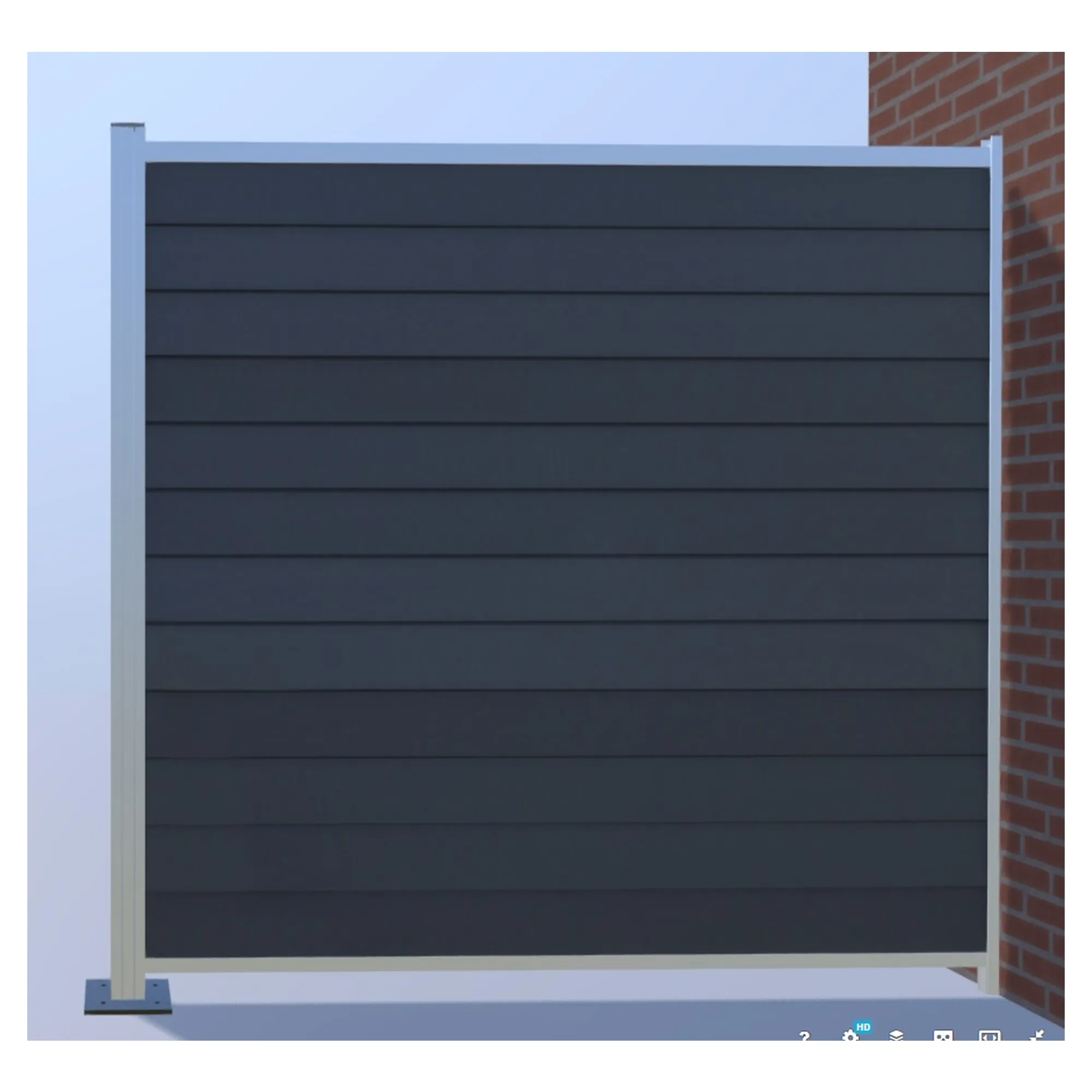Aluminium-Wandprofil f. Steckzaunserien